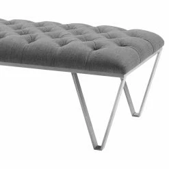 Coupon 👍 Bedroom Benches Armen Living Serene 54 In. Tufted Backless Bench 🌟 -Indoor Benches Shop detail2AA1230