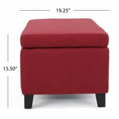 Flash Sale 😀 Best Selling Home Ottoman Benches Brahma Deep Red Fabric Storage Ottoman 🛒 -Indoor Benches Shop detail2BSHD2734