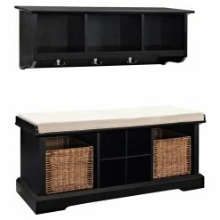 Best deal 👍 Indoor Storage Benches Crosley Brennan Entryway Storage Bench With Storage Shelf - Black 🤩 -Indoor Benches Shop detail2CRY472