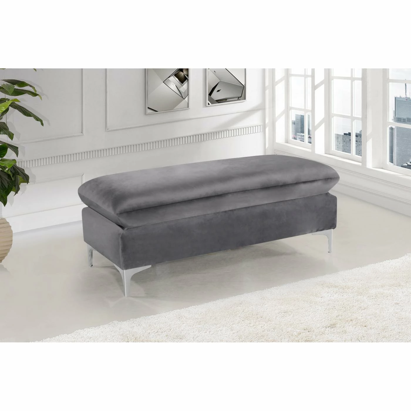 Outlet ๐ Ottoman Benches Meridian Furniture Inc Naomi Velvet Ottoman/Bench ๐งจ 6 Outlet ๐ Ottoman Benches Meridian Furniture Inc Naomi Velvet Ottoman/Bench ๐งจ - Image 4