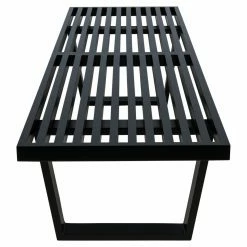 New 👏 Entryway Benches LeisureMod Mid-Century Platform Slat Inwood Bench 💯 -Indoor Benches Shop detail2MODS044