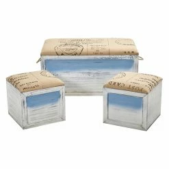 Best reviews of 😀 Indoor Storage Benches Nearly Natural Ocean Breeze Storage Bench And Seating Set - Set Of 3 🧨 -Indoor Benches Shop detail2NN2823
