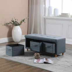 Cheap 👏 Indoor Storage Benches Ore International Magnolia Tufted Storage Bench 🎁 -Indoor Benches Shop detail2ORE1086