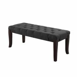 Outlet 💯 Bedroom Benches Roundhill Furniture Linon Cotton Tufted Ottoman Bench 💯 -Indoor Benches Shop detail2ROUN092
