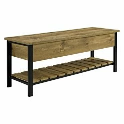 Deals 🛒 Indoor Storage Benches HumbleNest Countryside Weathered Storage Bench With Shelf 👏 -Indoor Benches Shop detail2WAL497