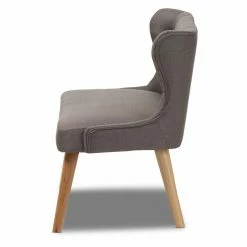 New 😍 Settee Benches Baxton Studio Melody Mid-Century Modern Grey Fabric And Natural Wood 2 Seat Settee Bench 🔔 -Indoor Benches Shop detail2WSI3301