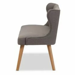 Brand new 👏 Settee Benches HN Home Arets Mid-Century Modern Grey Fabric And Natural Wood 3 Seat Settee Bench 💯 -Indoor Benches Shop detail2WSI3302