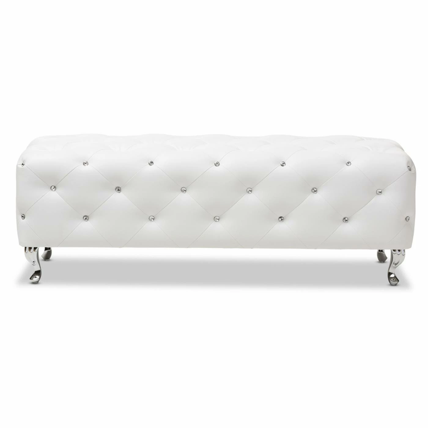 Coupon π Bedroom Benches Baxton Studio Stella Crystal Tufted White Leather Modern Bench π₯° 6 Coupon π Bedroom Benches Baxton Studio Stella Crystal Tufted White Leather Modern Bench π₯° - Image 4