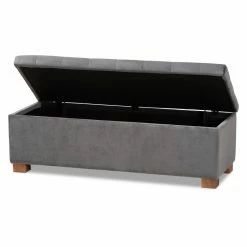 Coupon 😍 Ottoman Benches Baxton Studio Roanoke Velvet Tufted Storage Ottoman Bench 😉 -Indoor Benches Shop detail2WSI4719
