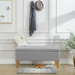 Outlet 🔥 Bedroom Benches Boraam Mico 42 In. Storage Ottoman 🔥 -Indoor Benches Shop detail3BOR601