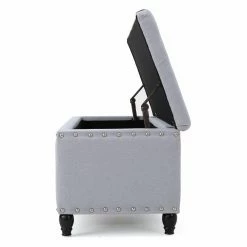 Wholesale 😍 Best Selling Home Indoor Storage Benches Tatiana Upholstered Storage Ottoman/Bench With Nailhead Trim 🎉 -Indoor Benches Shop detail3BSHD3231