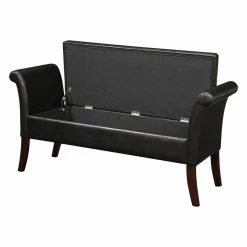 Brand new 🤩 Bedroom Benches Convenience Concepts Garbo Faux Leather Storage Bench 🛒 -Indoor Benches Shop detail3CONV268