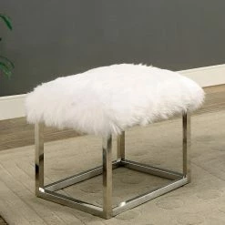 Wholesale ❤️ Bedroom Benches Furniture Of America Lucas Contemporary Style Faux Fur Large Bench 😉 -Indoor Benches Shop detail3ENLB3554