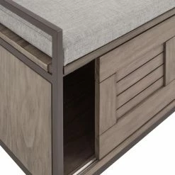 Flash Sale 😉 Entryway Benches Weston Home Arron Storage Bench With Cushion 🥰 -Indoor Benches Shop detail3HME3739