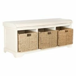 Hot Sale 🌟 Indoor Storage Benches Safavieh Lonan Wicker Indoor Storage Bench ✔️ -Indoor Benches Shop detail3SAV8121