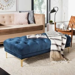 Best Sale ❤️ Bedroom Benches Safavieh Zarya Tufted Rectangular Bench 🥰 -Indoor Benches Shop detail3SAV9588
