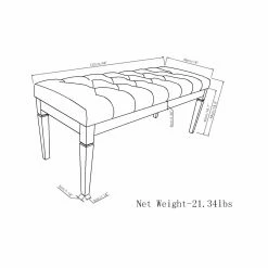 New 🛒 Brooklyn & Max Ottoman Benches Brooklyn + Max Midland Ottoman Bench 🎉 -Indoor Benches Shop detail3SIMP1260