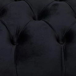 New 🧨 Settee Benches DecMode Metal Rectangle Glam Button Cushioned Velvet Seat Bench - Black ✔️ -Indoor Benches Shop detail3UMA12993