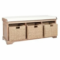 Hot Sale 🌟 Indoor Storage Benches Safavieh Lonan Wicker Indoor Storage Bench ✔️ -Indoor Benches Shop detail4SAV8121