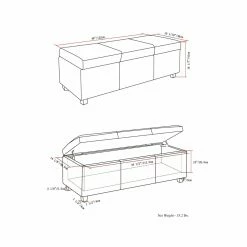 Outlet 🌟 Brooklyn & Max Indoor Storage Benches Brooklyn + Max Lincoln Linen Storage Bench ⭐ -Indoor Benches Shop detail4SIMP113