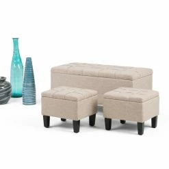 Buy 🛒 Brooklyn & Max Ottoman Benches Brooklyn + Max Sea Mills 3 Piece Storage Ottoman Set 🎉 -Indoor Benches Shop detail4SIMP1215