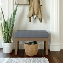 Coupon ⭐ Entryway Benches Brooklyn + Max Lewiston 26 In. Contemporary Rectangle Faux Leather Ottoman Bench 🤩 -Indoor Benches Shop detail4SIMP1772