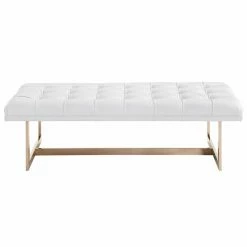 Best reviews of 🛒 Bedroom Benches TOV Furniture Oppland Faux Leather Bench 🎉 -Indoor Benches Shop detail4TOVF144