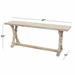Best deal 😍 Entryway Benches DecMode Wood Farmhouse Trestle Bench 👏 -Indoor Benches Shop detail4UMA12873