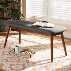 Outlet 🥰 Kitchen & Dining Benches Baxton Studio Flora II Dining Bench 👏 -Indoor Benches Shop detail4WSI4558
