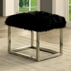 Wholesale ❤️ Bedroom Benches Furniture Of America Lucas Contemporary Style Faux Fur Large Bench 😉 -Indoor Benches Shop detail5ENLB3554