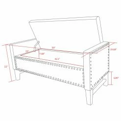 Deals ❤️ Indoor Storage Benches Inspired Home Hadley Velvet Button Tufted Indoor Storage Bench ❤️ -Indoor Benches Shop detail5INSP009