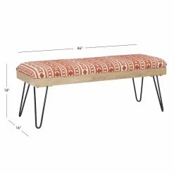 Buy 🎁 Bedroom Benches Powell Brooke Bench - Black Hairpin Legs With Terra Cotta And Natural Stripe Fabric ✨ 17 Buy 🎁 Bedroom Benches Powell Brooke Bench - Black Hairpin Legs With Terra Cotta And Natural Stripe Fabric ✨ -Indoor Benches Shop detail5LHD2456