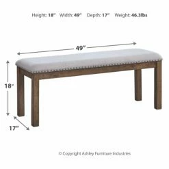 Coupon 🤩 Kitchen & Dining Benches Signature Design By Ashley Moriville Backless Upholstered Nailhead Trim Dining Bench 🎉 -Indoor Benches Shop detail6ASHY6355