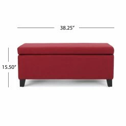 Flash Sale 😀 Best Selling Home Ottoman Benches Brahma Deep Red Fabric Storage Ottoman 🛒 -Indoor Benches Shop detail6BSHD2734