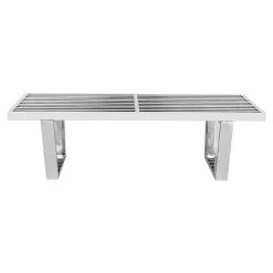 Promo ⌛ Entryway Benches LeisureMod Platform Slat Inwood Bench 🎁 -Indoor Benches Shop detail6MODS043