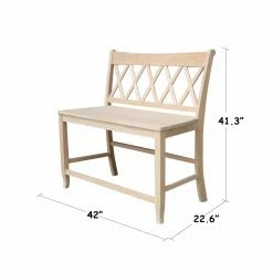 Cheapest 🧨 Entryway Benches International Concepts Double X-Back Indoor Bench ❤️ -Indoor Benches Shop detail6WWI1039