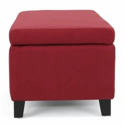 Flash Sale 😀 Best Selling Home Ottoman Benches Brahma Deep Red Fabric Storage Ottoman 🛒 -Indoor Benches Shop detail7BSHD2734