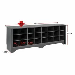 Outlet 👏 Entryway Benches Prepac 👟 Shoe Cubby Bench 🎁 -Indoor Benches Shop detail7PRM402