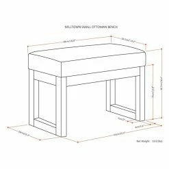 Coupon ⭐ Entryway Benches Brooklyn + Max Lewiston 26 In. Contemporary Rectangle Faux Leather Ottoman Bench 🤩 -Indoor Benches Shop detail7SIMP1772