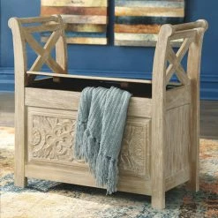 Promo 🛒 Indoor Storage Benches Signature Design By Ashley Fossil Ridge Accent Bench ⌛ -Indoor Benches Shop detailASHY5992