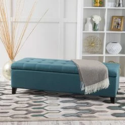 Wholesale 🔥 Best Selling Home Ottoman Benches Morrisey Fabric Storage Indoor Bench 🎁 -Indoor Benches Shop detailBSHD2617