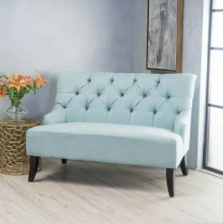 Promo 😉 Best Selling Home Settee Benches Kathleen Fabric Settee ❤️ -Indoor Benches Shop detailBSHD2665