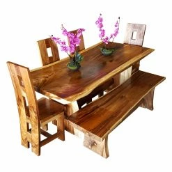 Deals 🤩 Kitchen & Dining Benches Chic Teak Suar Live Edge Slab Dining Bench ⭐ -Indoor Benches Shop detailCHIT514