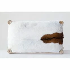 New 😀 Ottoman Benches 3R Studios Rustic Goat Hide And Wood Indoor Bench 🔔 -Indoor Benches Shop detailCREC1473