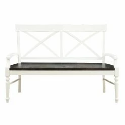 Outlet ❤️ Kitchen & Dining Benches HN Home Lexington Modern Farmhouse Cross Back Dining Bench 🎉 -Indoor Benches Shop detailEMER2110