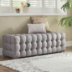 Best Sale ❤️ Ottoman Benches Weston Home Bowman Tufted Rectangular Ottoman Bench ❤️ -Indoor Benches Shop detailHME3319