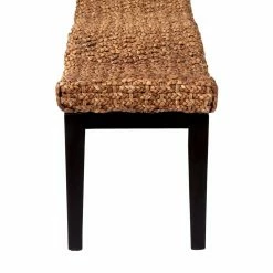 Buy 🎁 Entryway Benches East At Main Myra Wood And Water Hyacinth Bench 🎁 -Indoor Benches Shop detailJEF1480