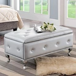 Cheapest 😀 K&B Furniture Bedroom Benches K&B Furniture Upholstered Tufted Bedroom Bench 🤩 -Indoor Benches Shop detailKBF978