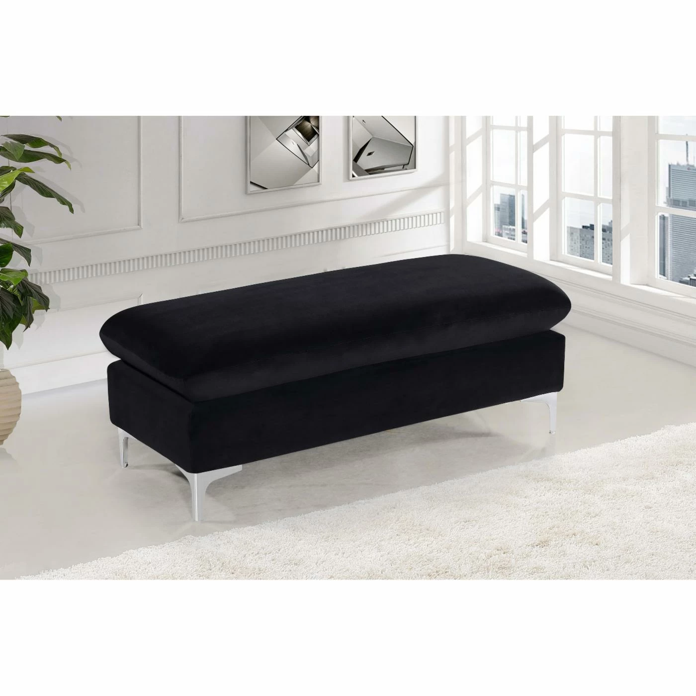 Outlet ๐ Ottoman Benches Meridian Furniture Inc Naomi Velvet Ottoman/Bench ๐งจ 5 Outlet ๐ Ottoman Benches Meridian Furniture Inc Naomi Velvet Ottoman/Bench ๐งจ - Image 3