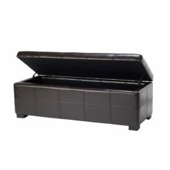 Best deal 😍 Indoor Storage Benches Safavieh Large Brown Maiden Tufted Leather Storage Bench ✔️ -Indoor Benches Shop detailSAV421